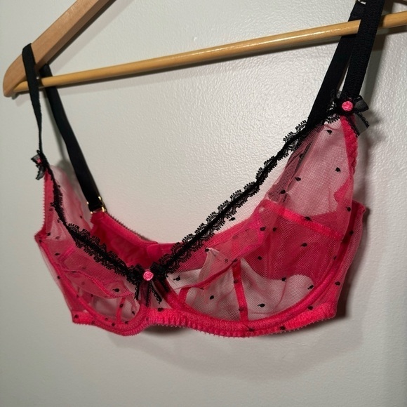 AGENT PROVOCATEUR  Pink/Black Poppie bra 34DD - Picture 4 of 6